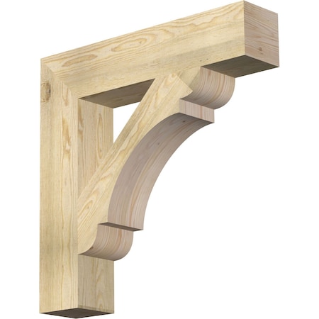Ekena Millwork Olympic Block Rough Sawn Bracket, Douglas Fir, 6"W x 30"D x 30"H BKT06X30X30OLY05RDF